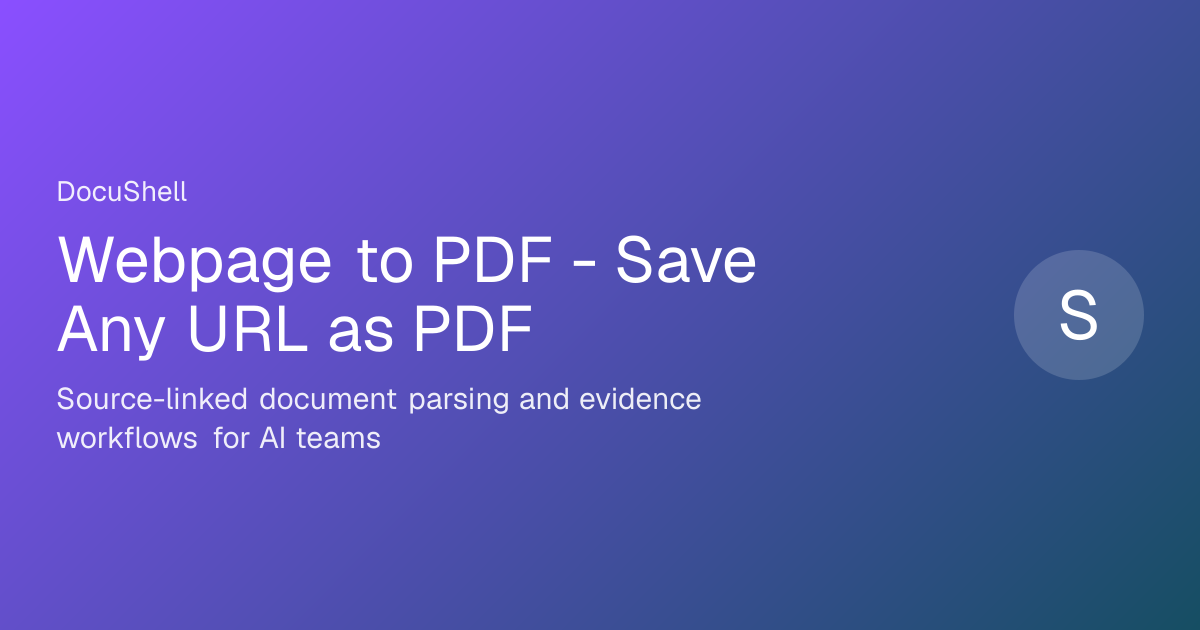 Webpage to PDF - Save Any URL as PDF | DocuShell